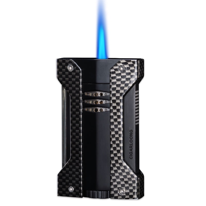 Cigar-Specific Lighter, Windproof Direct Impact Metal Stainless Steel Portable Cigar Electronic Cigarette Lighter Gift Box Packaging