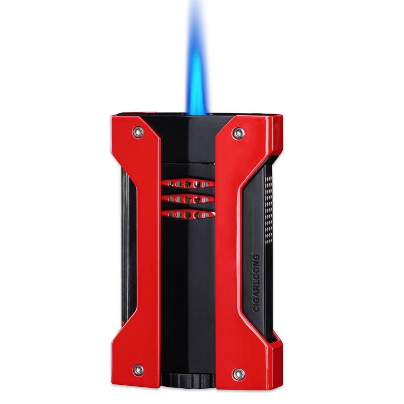 Cigar-Specific Lighter, Windproof Direct Impact Metal Stainless Steel Portable Cigar Electronic Cigarette Lighter Gift Box Packaging