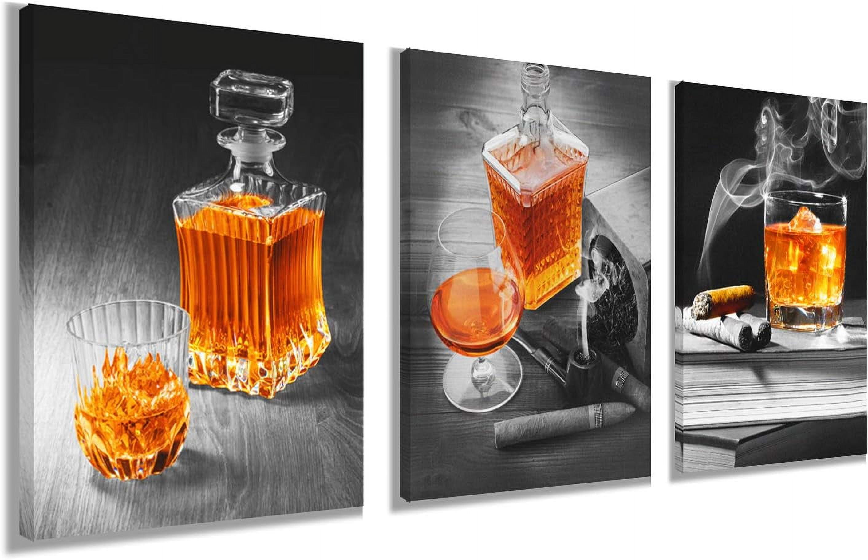 Cigar Wine Whisky Wall Decor Kitchen Pictures Liquor Still Life