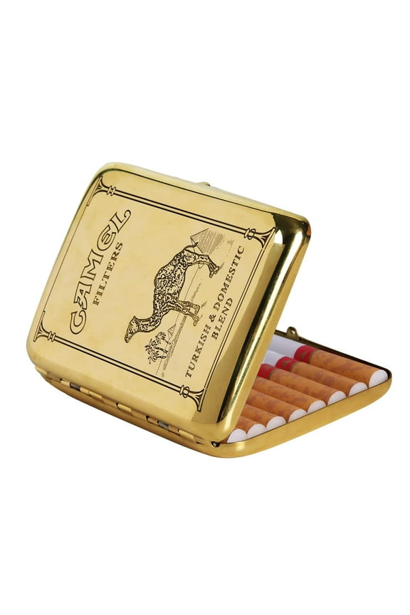Cigarette Case - Retro Metal Cigarette Box Double Sided Spring Clip Open Pocket Holder,Portable Vintage Copper Smoking Boxes