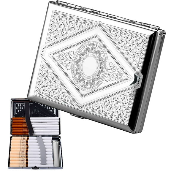 Cigarette Case Skull design, Metal 20 Capacity Viking style Cigarettes Cases pack holder Card & Money Organisers  ID Organizer Box