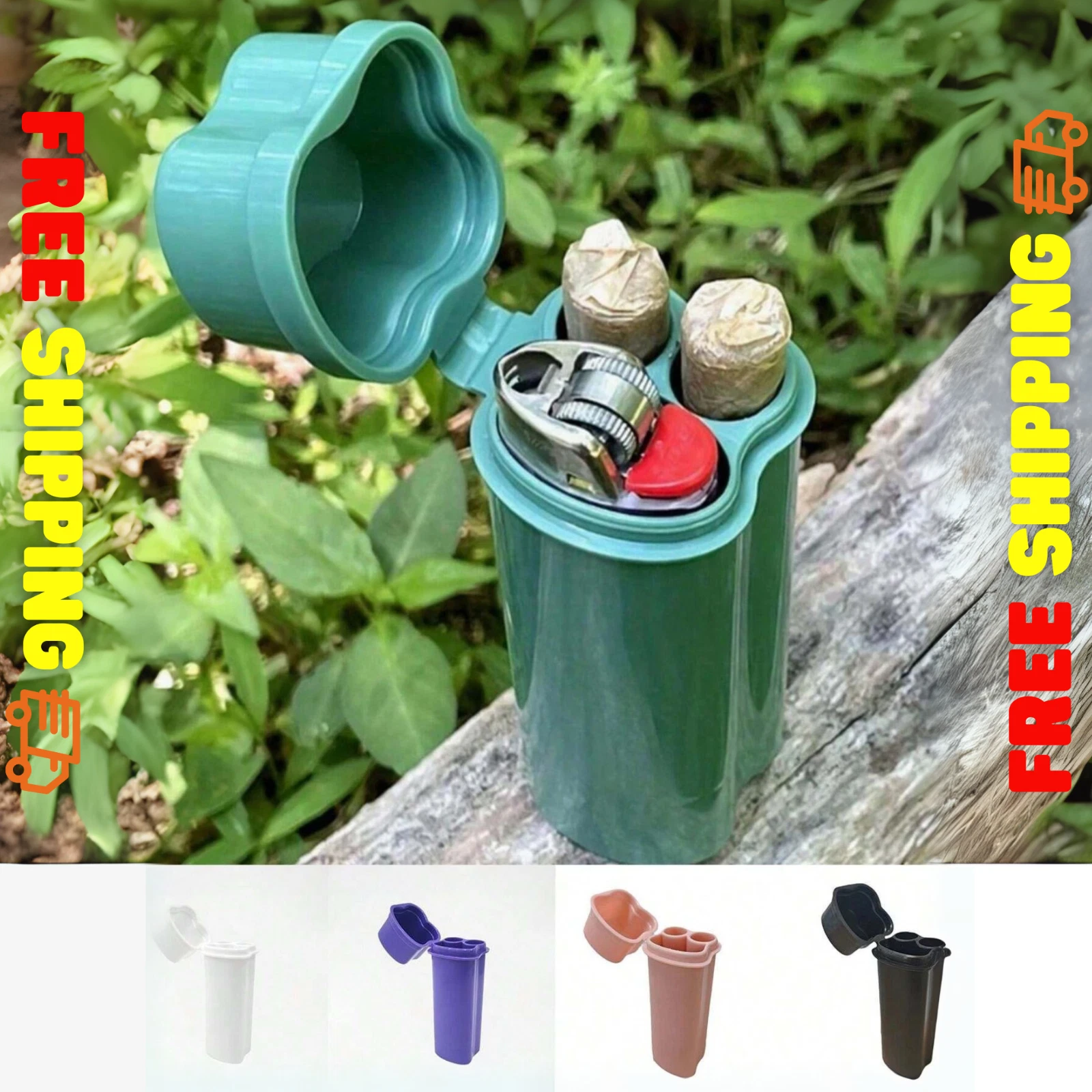 Cigarette Case With Lighter Integrate Waterproof Airtight Design Portable Travel
