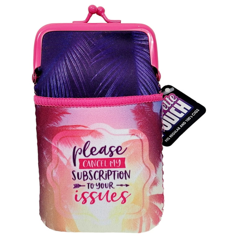 Cigarette Case for Women 100s and Regulars Change Purse With Lighter Pocket Cancel My Subscription to Your Issues