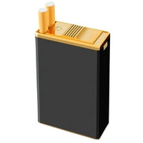 Cigarette Case with Sliding Lid, 20 Pack Capacity, Portable Moisture-Proof Aluminum Alloy Holder Box for Men and Women, Smoking Accessories