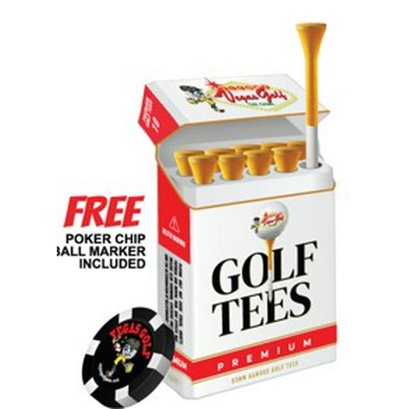 Cigarette Golf Tees with Free Poker Chip Ball Marker