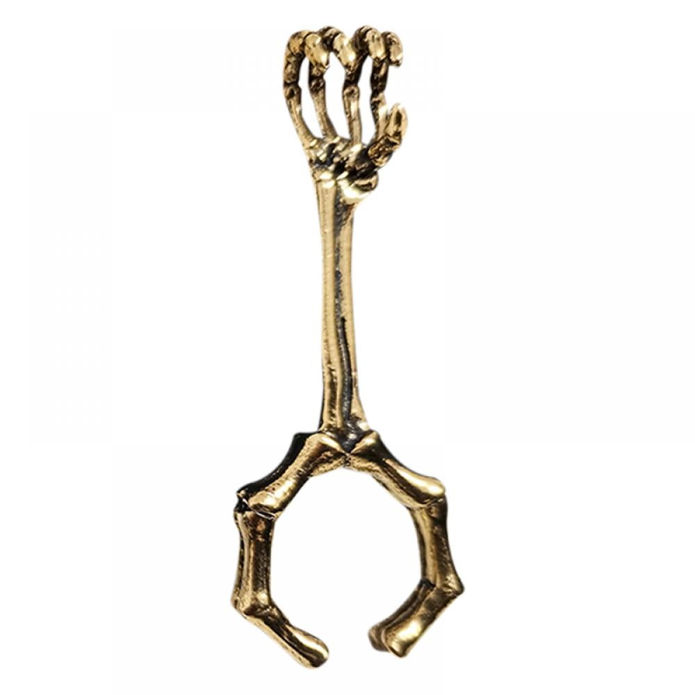 Elegant Cigarette Holder Ring Finger Holder Ring Skeleton Hand Design  Copper Cigarette Holder For Lady And Gentleman(2pcs, Gold+silver)