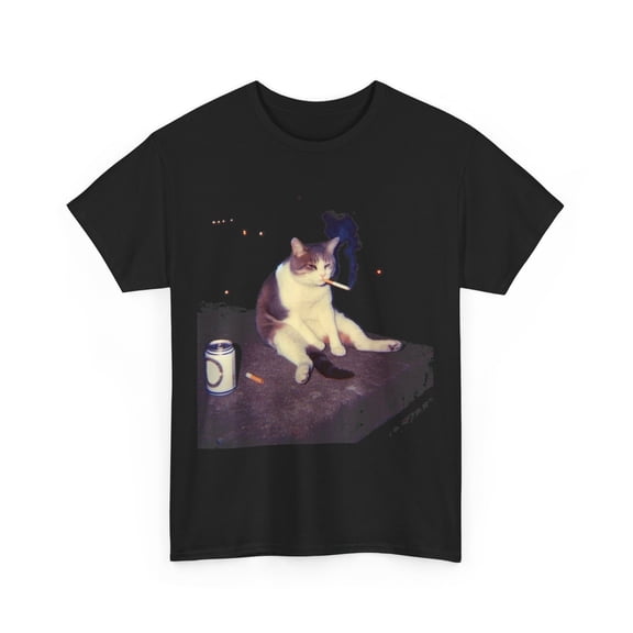 Cigarette Kitten Funny Smoking Cat Meme Stupid Brainrot T-Shirt