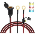 thumbnail image 1 of Cigarette Lighter Adapter to O Ring Terminal Harness,12V-24V 8mm Eyelet Terminal to Female Cigarette Lighter Socket Extension Cable with 20a Fuse for Car Inverter Air Pump and DIY (2M), 1 of 1