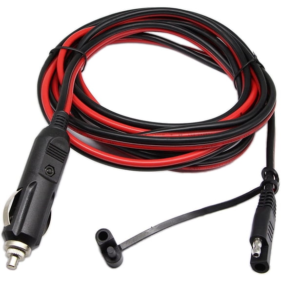 Cigarette Lighter SAE Battery Charger Cable,12V 15A Cigarette Lighter Plug to Waterproof SAE Quick Release Adapter Extension Charging Cable with Fuse and LED Light(10FT,3 Meter)