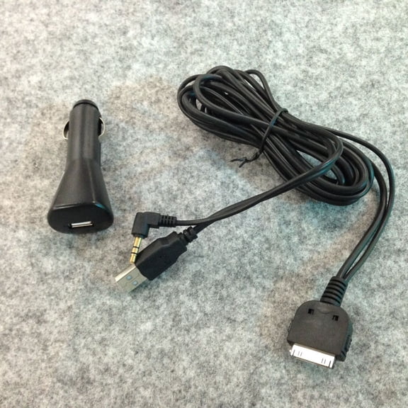 Cigarette Lighter USB Charger to iPod Cable with 3.5mm Audio