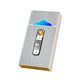 thumbnail image 1 of Cigarette Lighters, Cigarette Case with Lighter Cigarettes Box Portable 20pcs 100s Slim Cigarettes USB Lighters 2 in 1 Rechargeable Flameless Windproof Electric Lighter, 1 of 7