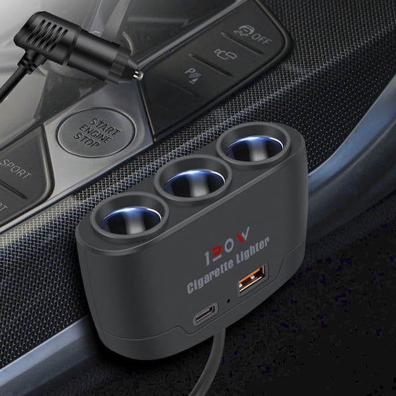 Cigarettes Lighter Adapter, 120W Car Charger Adapter With PD3.1 Charge(2FT Cable), 24V/ 12V Car Splitter Adapter For All Car Devices