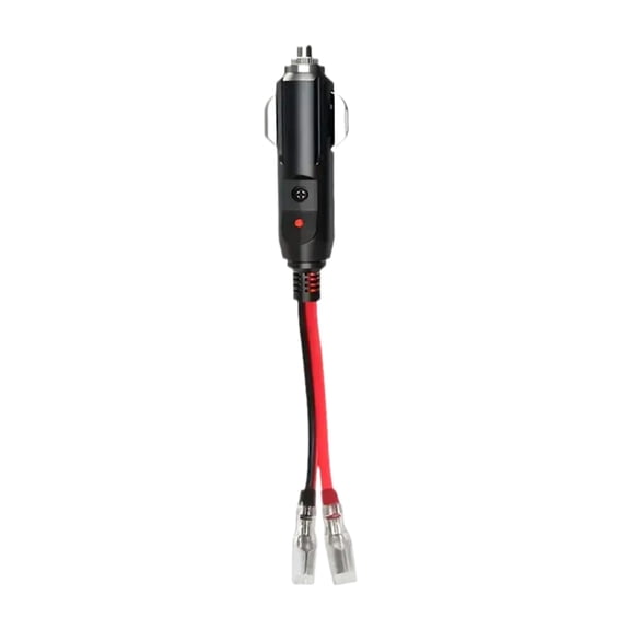 Cigarettes Male Plug 12V Fused Replacement,Male Cigarettes Plug Adapter with Leads & LED Light
