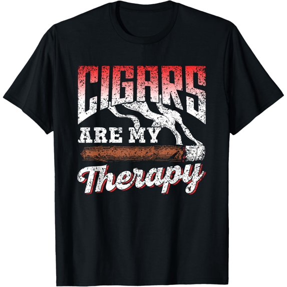 Cigars Are My Therapy Smoke Smoking Lover Cigar T-Shirt
