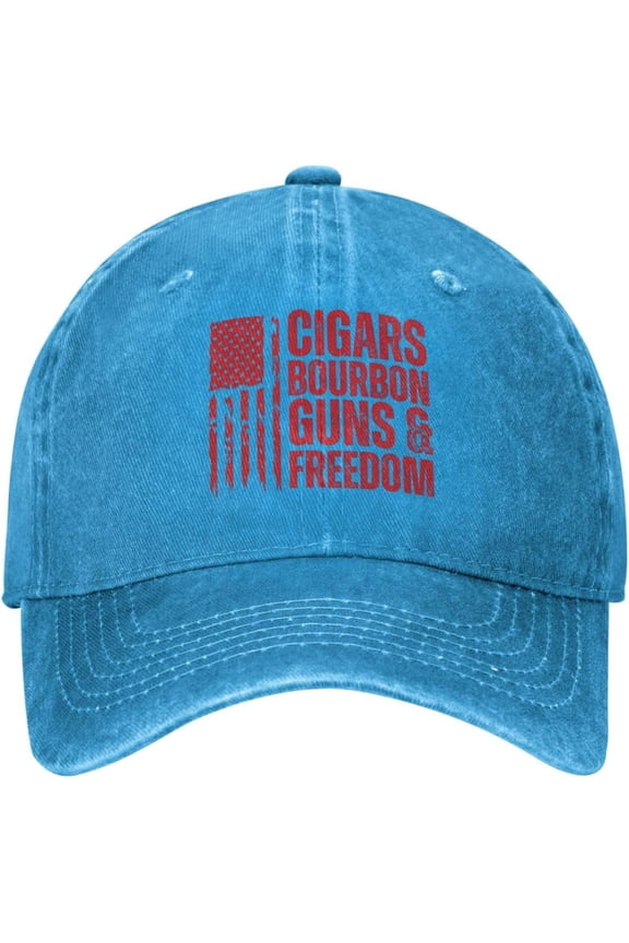 Cigars Bourbon Guns & Freedom Hat for Men Women Funny Dad Tracker Hat Baseball Cap