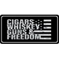 thumbnail image 1 of Cigars Whiskey Guns And Freedom Photo License Plate, 1 of 1