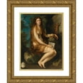thumbnail image 1 of Cigoli (Ludovico Cardi) 12x14 Gold Ornate Wood Frame and Double Matted Museum Art Print Titled - The Penitent Magdalene (1598), 1 of 4