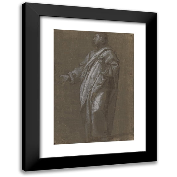 Cigoli (Ludovico Cardi) 17x24 Black Modern Framed Museum Art Print Titled - Standing Male Figure (C. 1610/13)
