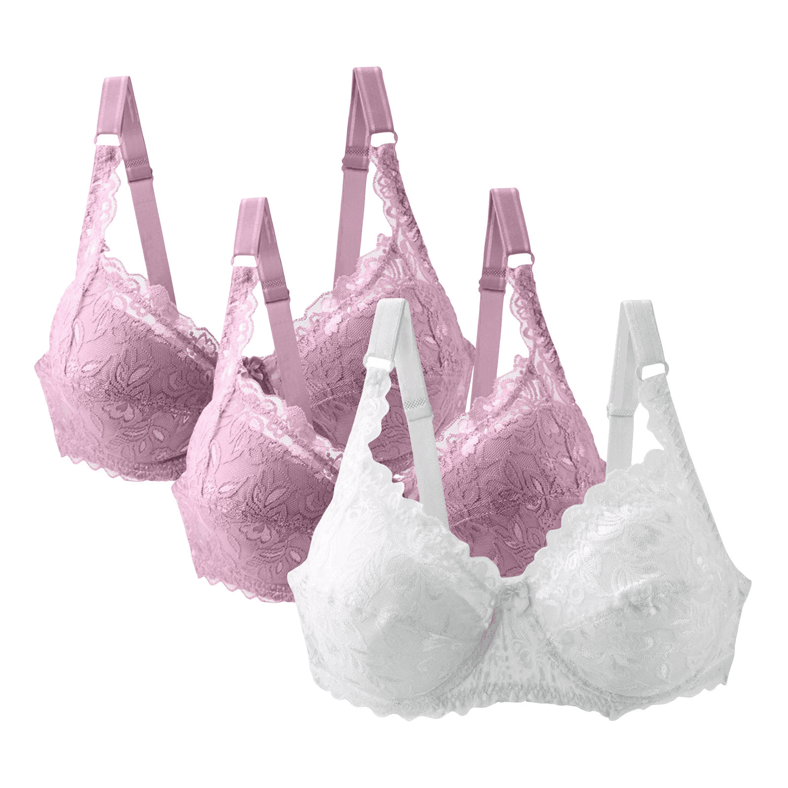 Cihdmfb 3 Pack Bra for Women Plus Size Minimizer Underwire Unlined Bra ...