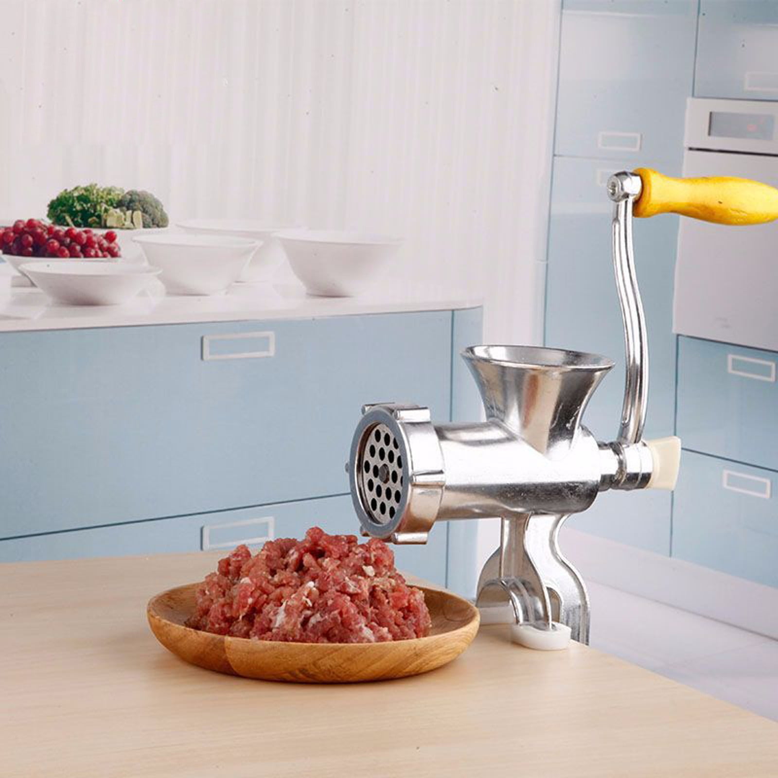 Cihdmfb Meat Mincer Stainless Steel Color Meat Grinder No. 5 Household Multi Work Manual Meat