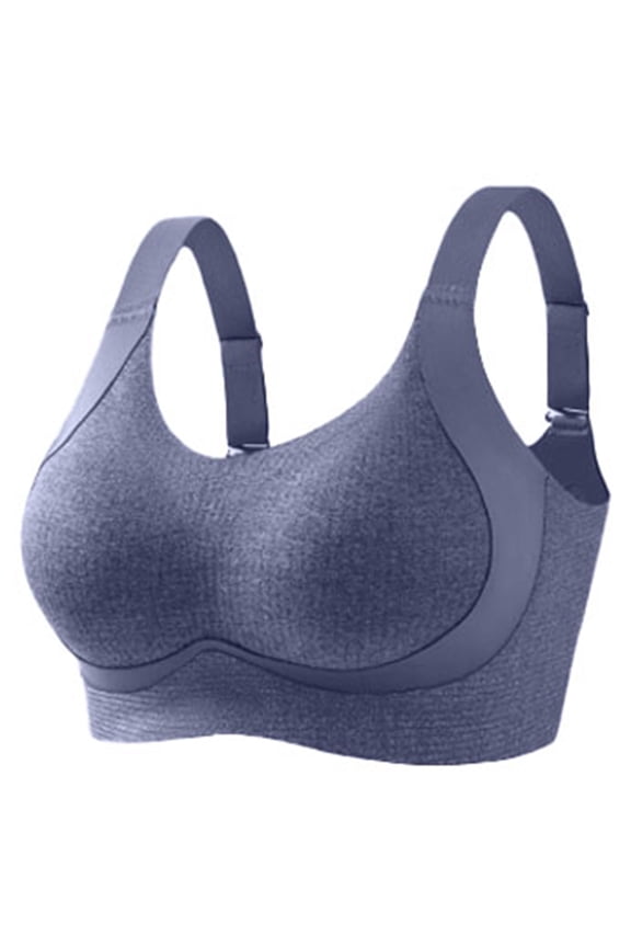 Seamless Wireless Support Bra Plus Size Supportive Bras Push Up Comfort Soft No Underwire Full Coverage T-Shirt Bra for Women No Underwire Bra Soft Ribbed Comfy Everyday Bras Blue M
