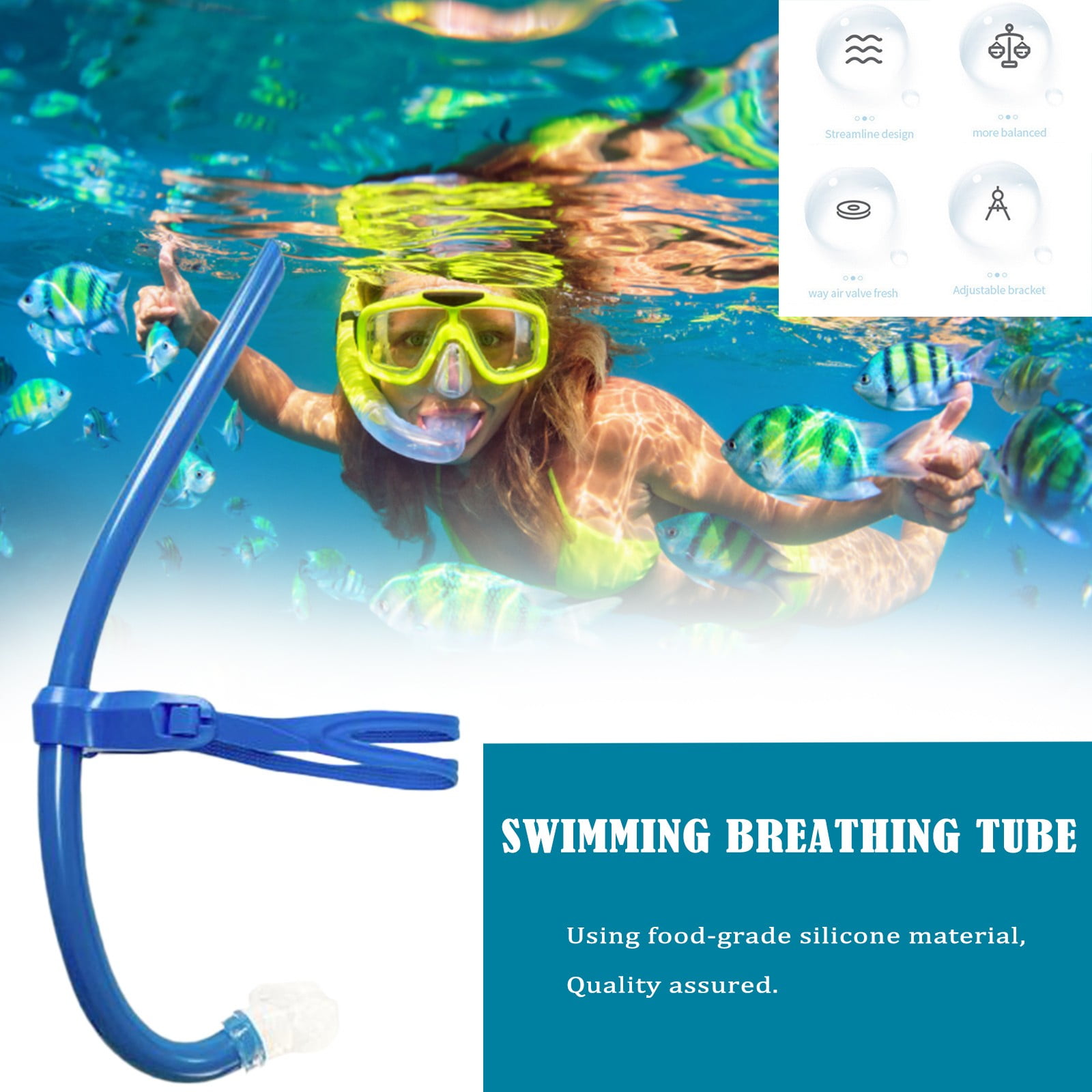 Cihdmfb Swimming Outdoor Free Swimming Training Wet Snorkel Front ...