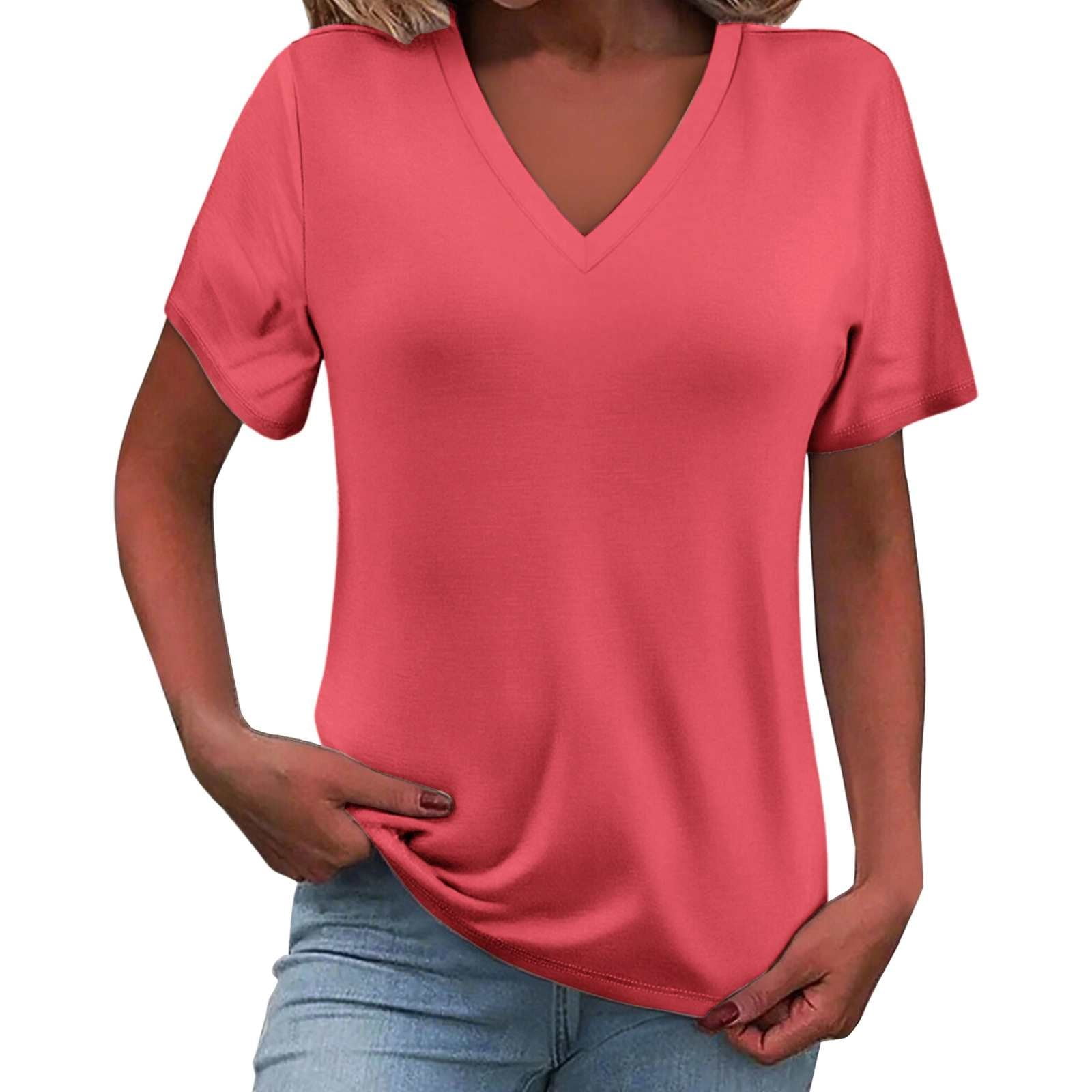 Cihdmfb T Shirts for Women Short Sleeve Shirts Women's Fashion Clothes ...