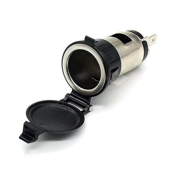 Ciieeo 12V 120W Car Motorcycle Cigarette Power Outlet Plug Socket (Black+Silver)