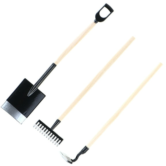 3Pcs Miniature Garden Tools Small Rake Shovel Mini House Working Accessories