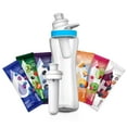Ciirkul 22oz Plastic Water Bottle Starter Kit With Blue Lid & 6 Flavor