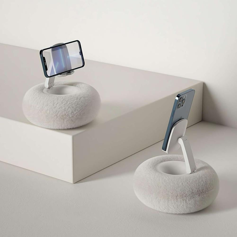 Cikiki Fuzzy Bowl With Kindle Holder, 360° Adjustable Lap Pillow Stand Holder for Reading in Bed
