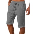 thumbnail image 1 of Cilcicy Casual Drawstring Waistband Thin Linen Men Shorts, 1 of 5