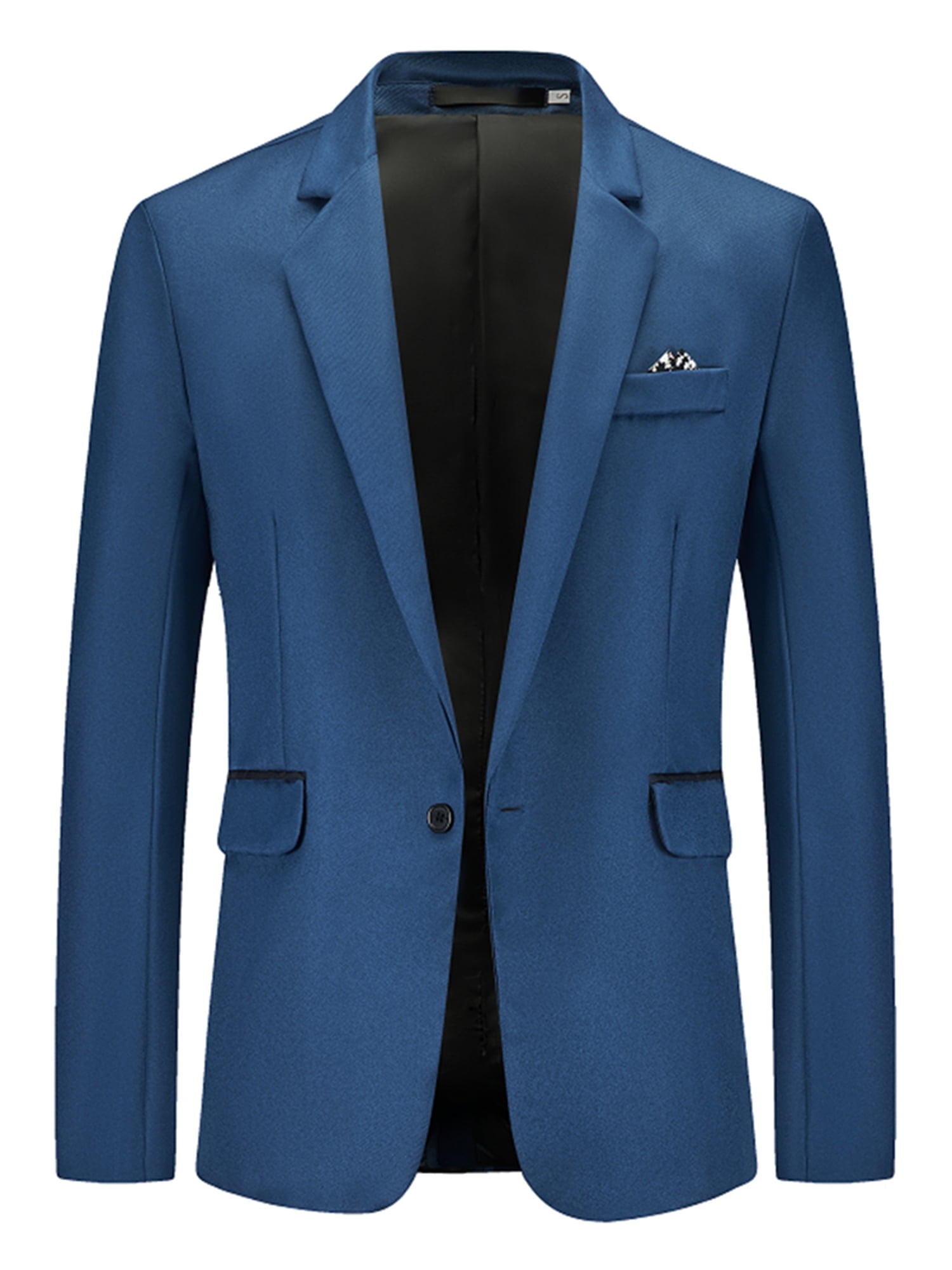 Cilcicy Formal Business Blazer Notched Collar One-Button Men Suit ...