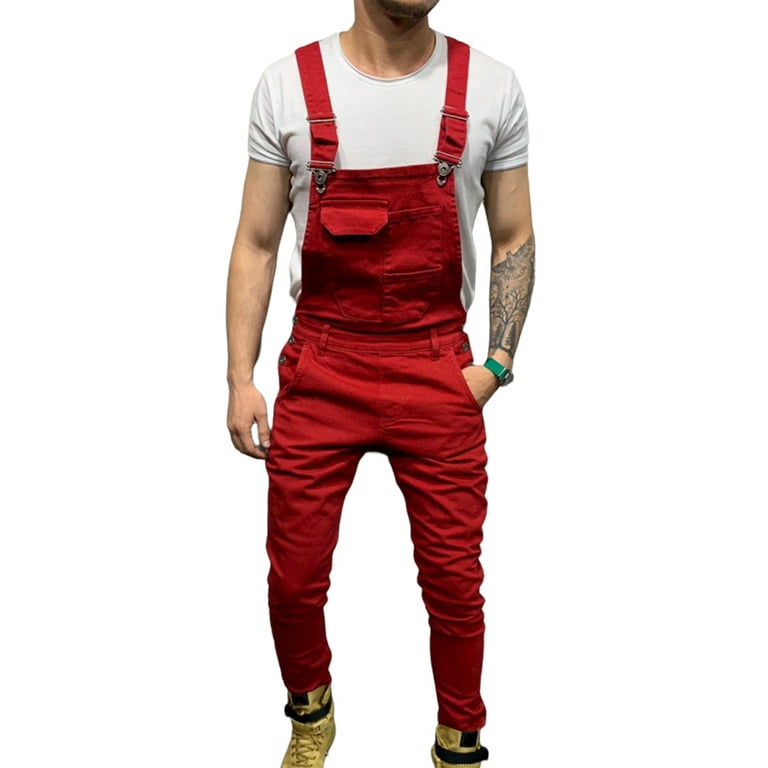 Cilcicy Men s Slim Leg Classic Overalls Casual Workwear Denim