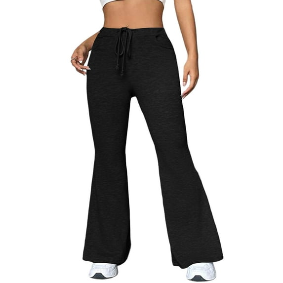 Cilcicy Women Casual Sweatpants Draw String Athletic Flared Pants