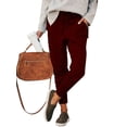 thumbnail image 1 of Cilcicy Women Drawstring Pocket Casual Solid Color Elasticised Waist Full-length Pants, 1 of 3