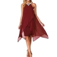 thumbnail image 1 of Cilcicy Women Elegant Knee-Length Flowy Chiffon Sleeveless Tank Dress, 1 of 4