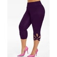 thumbnail image 1 of Cilcicy Women Plus Size Jeggings Stretch Skinny Leggings Hollowed Capri Cropped Pants, 1 of 3