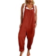 thumbnail image 1 of Cilcicy Women Plus Size Square Neck Sleeveless Adjustable Strap One-Piece Jumpsuit, 1 of 4