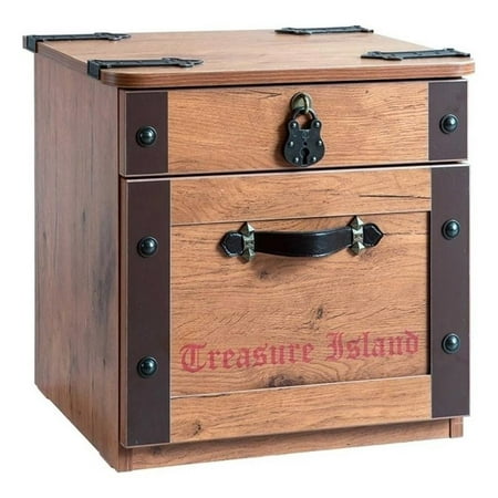 Cilek Kids Room Pirate Wood Nightstand with 2 Drawers in Dark Brown