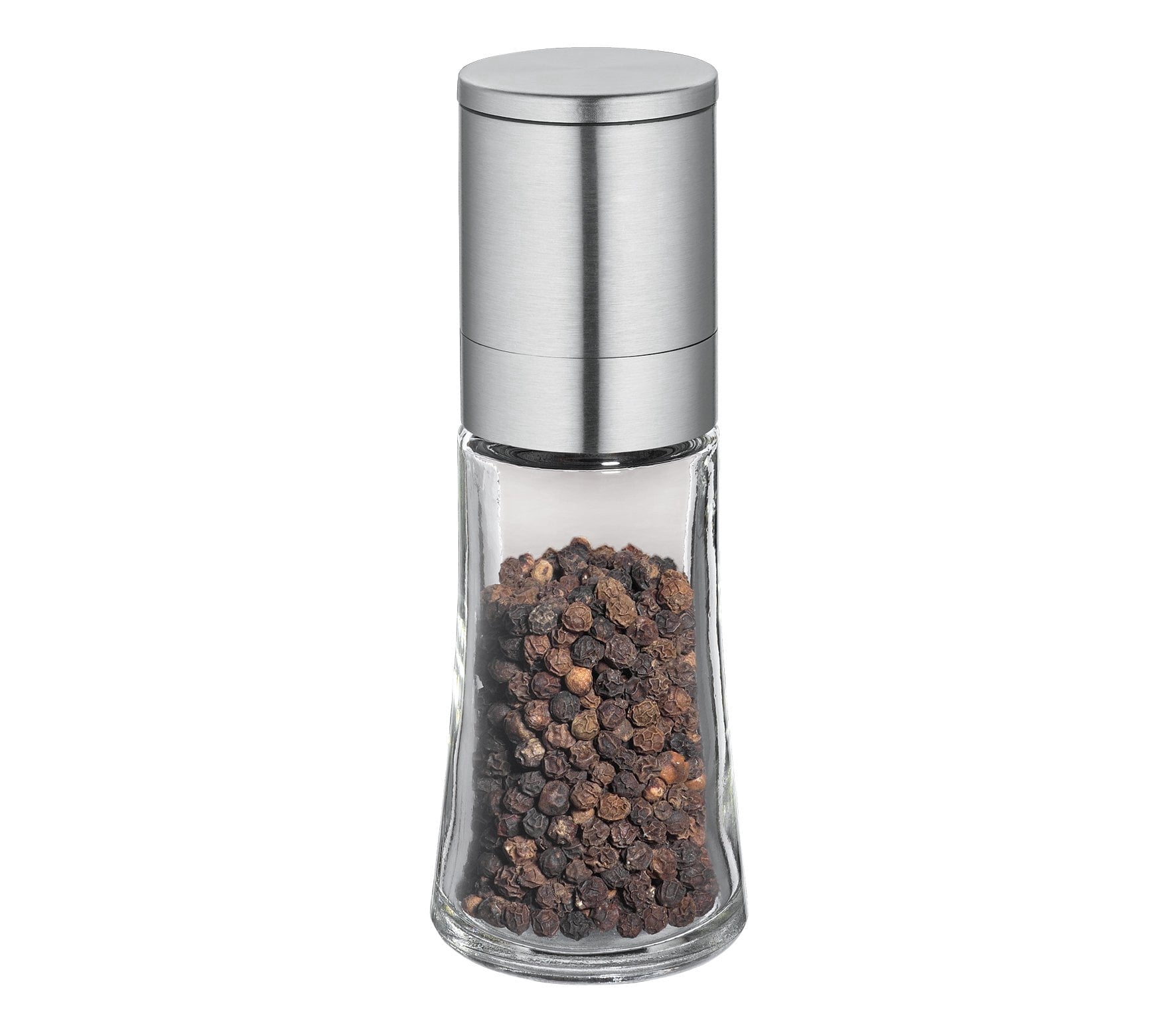 Cilio Bari Glass and Stainless Steel Spice and Pepper Mill 5.5 Inch Manual Grinder