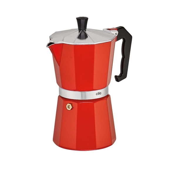 Cilio Classico Stovetop Espresso Maker, 15 Ounce, Red