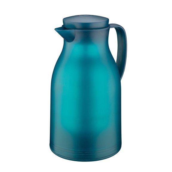 Cilio Monza Insulated Beverage Server Tempered Glass Core Turquoise 34 oz