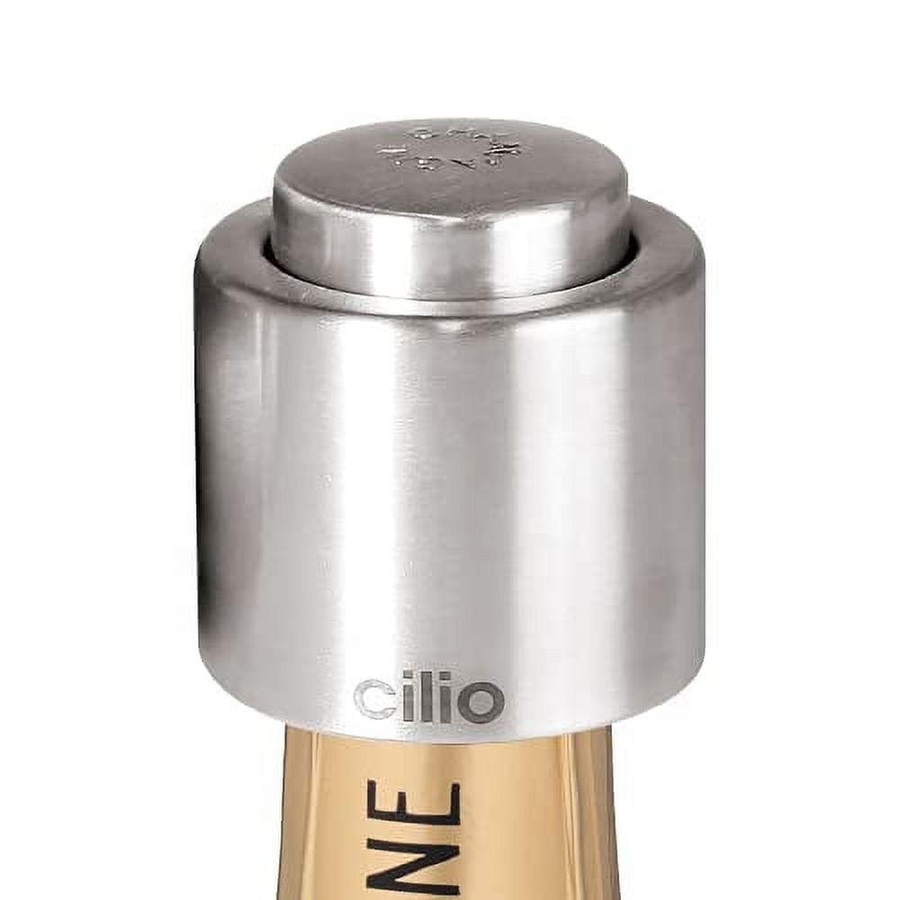 Cilio Stainless Steel Champagne Sealer, Bottle Stopper for Sealing