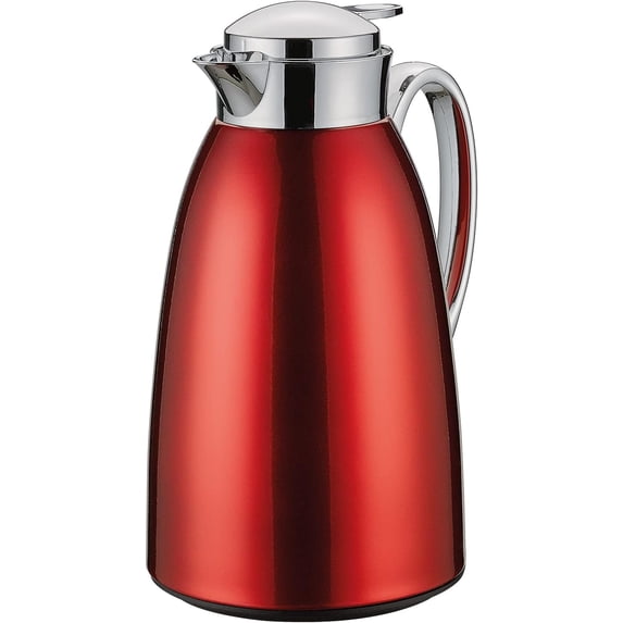 Cilio Venezia Insulated Coffee Carafe with Glass Liner 34 Ounce Red