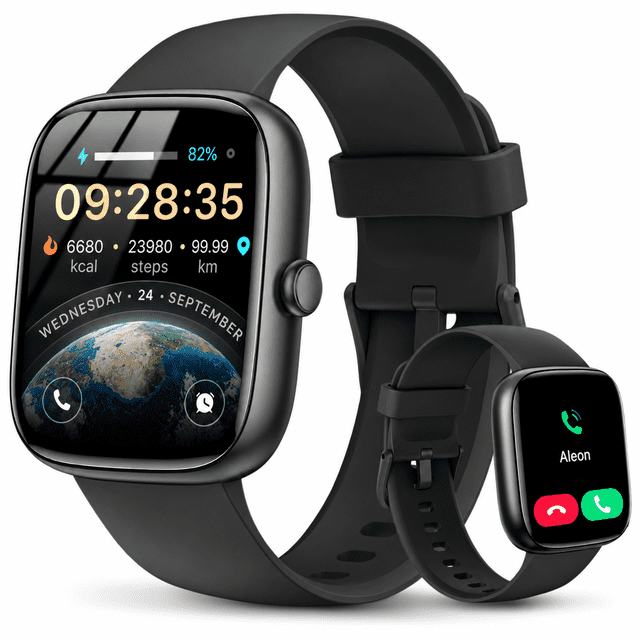 Cillso Mens Smart Watch for Android & iPhone, 1.83" Touchscreen Fitness Watch, 100+ Sports Modes, IP68 Waterproof Smartwatch with Bluetooth Call, Black