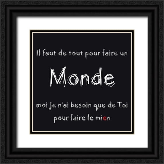 Cilpa, Audrey and Fabrice 26x26 Black Ornate Wood Framed with Double Matting Museum Art Print Titled - Faire le mien