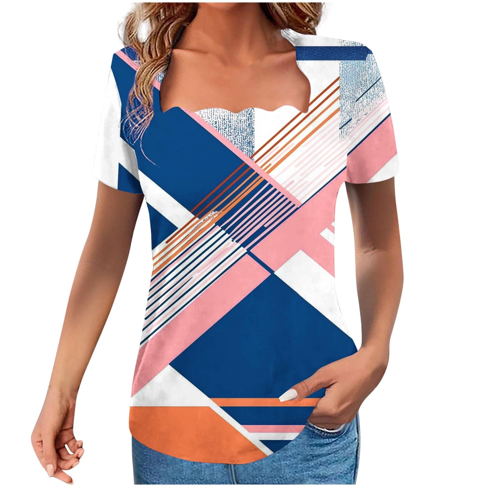 Cilsoka 2026 Spring Summer Fashion, Short Sleeve Blouses for Women V ...