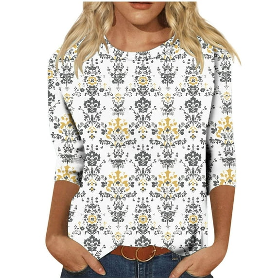 Cilsoka 3/4 Sleeve T Shirts for Women Black Shirts for Women Plus Size Ladies Tops and Blouses Basic Tees for Women Cotton Pack Womens Blouses Long Sleeve Dressy My Orders