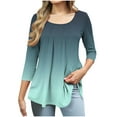 thumbnail image 1 of Cilsoka 3/4 Sleeve T Shirts for Women Black Shirts for Women Plus Size Ladies Tops and Blouses Crop Tops for Women Trendy Black Blouses for Women Peplum My Orders, 1 of 5